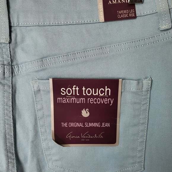 NWT Gloria Vanderbilt Amanda light blue denim jeans baby blue color size 6 Short - Picture 5 of 16
